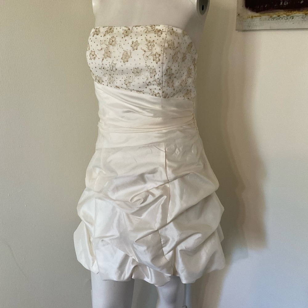 Vintage Jessica McClintock Gunne Sax Strapless Prom Dress 7 - Picture 3 of 8